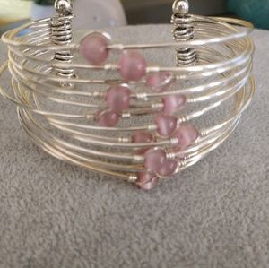 Pink and silver bracelet